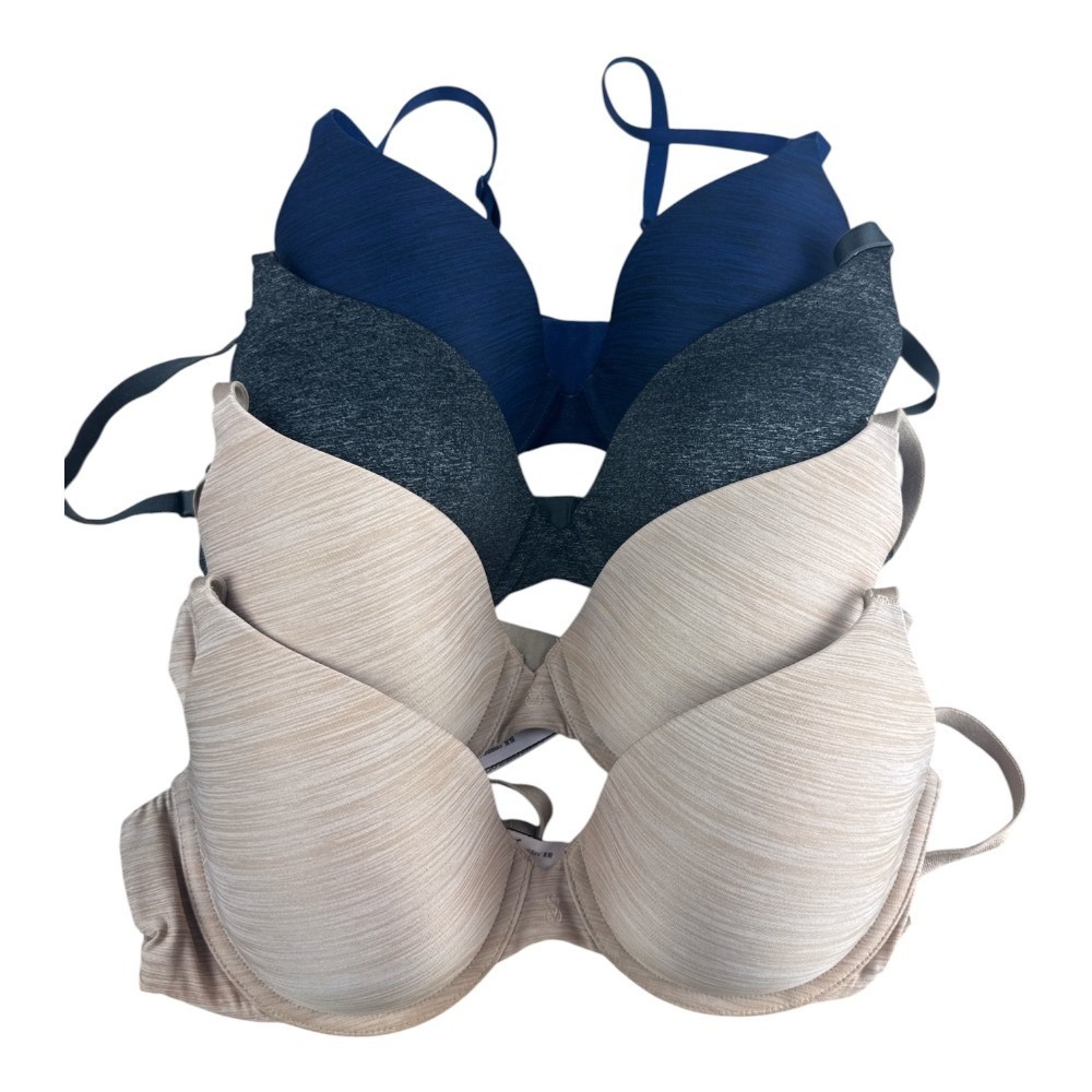 Victoria's Secret Underwire Semi Demi Bra Lot 4 Pack 36C Tan Black Navy Padded